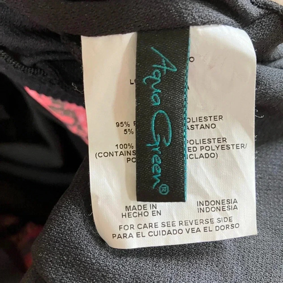 NWOT AQUA GREEN Swim Tank Top Tankini Pink Chevron Adjustable Straps - Picture 5 of 7